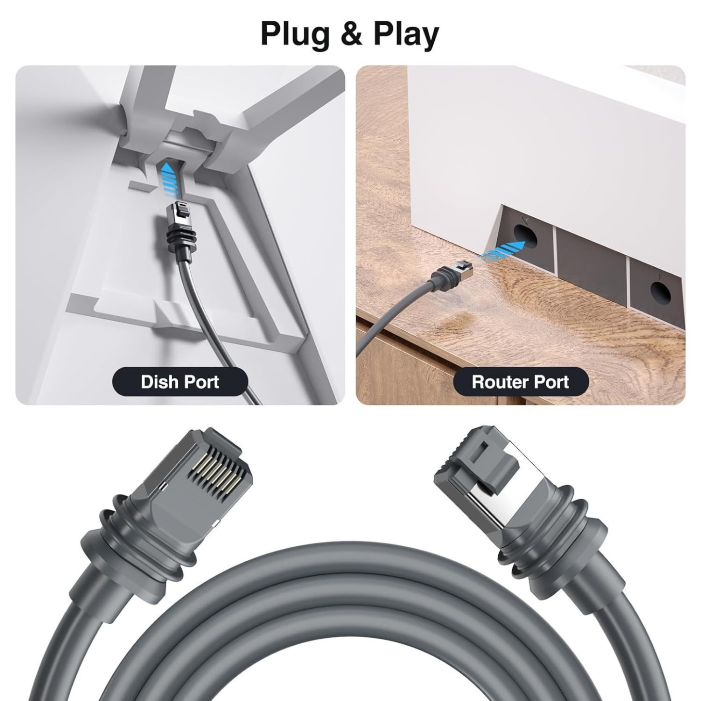 Starlink Cable 2M Gen 3 Replacement Routing Kit Waterproof Mini Extension Ethernet Accessories