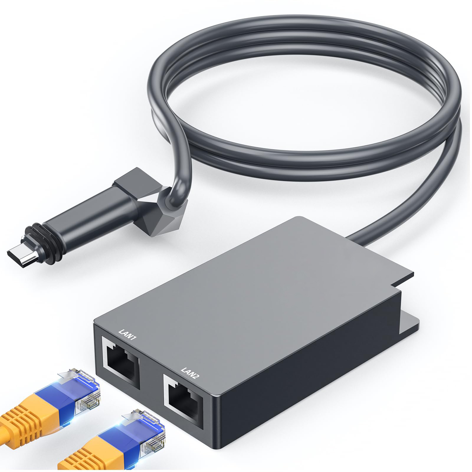 Replacement Starlink Ethernet Adapter Multi Ports Gen 2 1 to 2 Wired Network 1 Gbps Fast Stable Connection