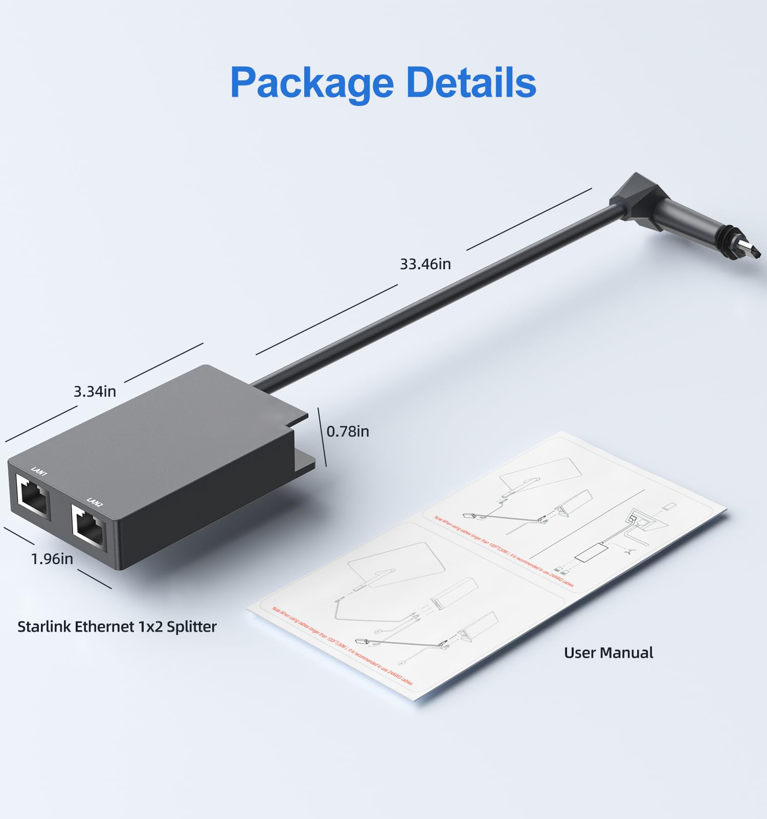 Replacement Starlink Ethernet Adapter Multi Ports Gen 2 1 to 2 Wired Network 1 Gbps Fast Stable Connection