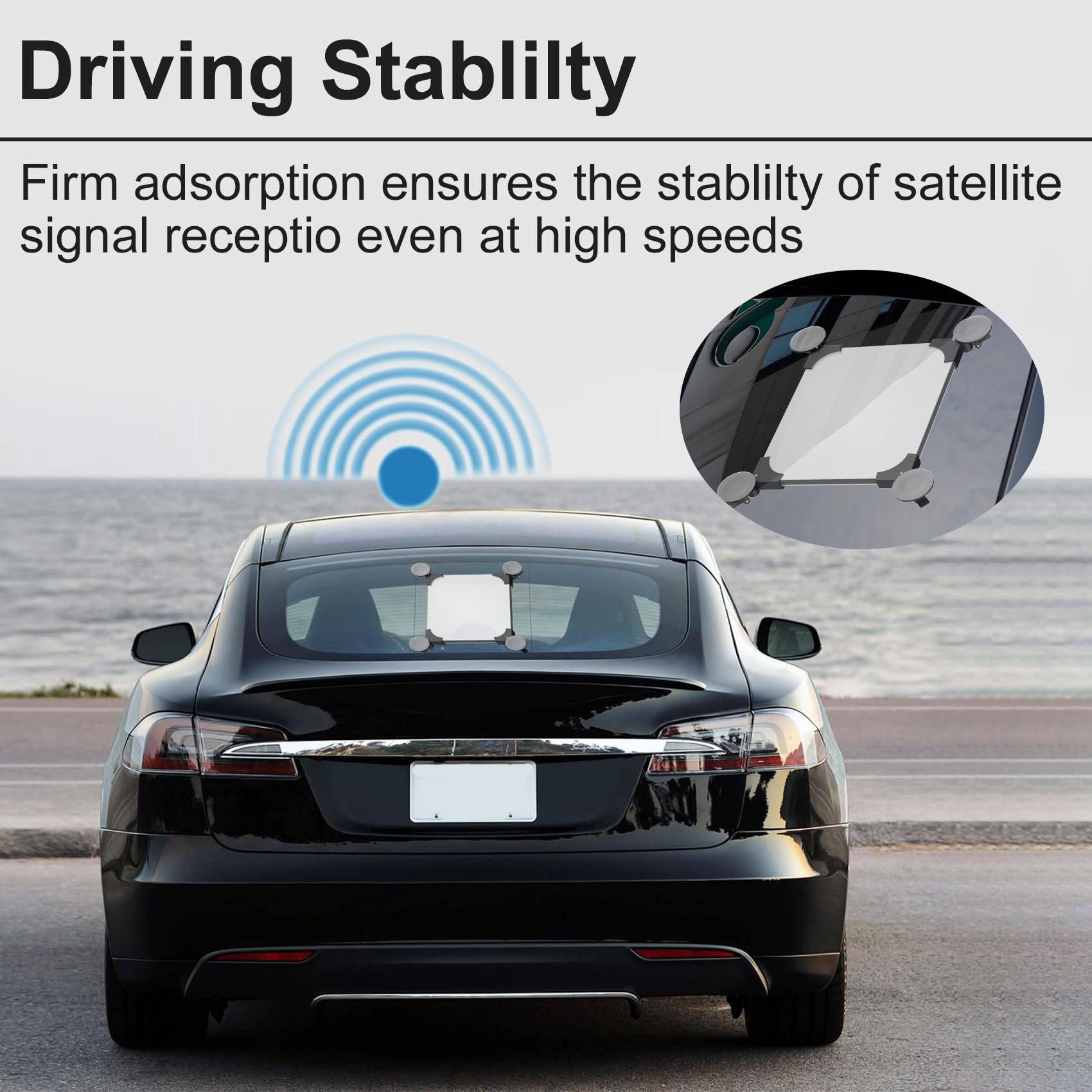 Starlink Mini Car Mount  Sunroof Suction Cup  inside  Car Windows and Sunroofs Ensures Stable Satellite Signal While Driving Strong Suction Design