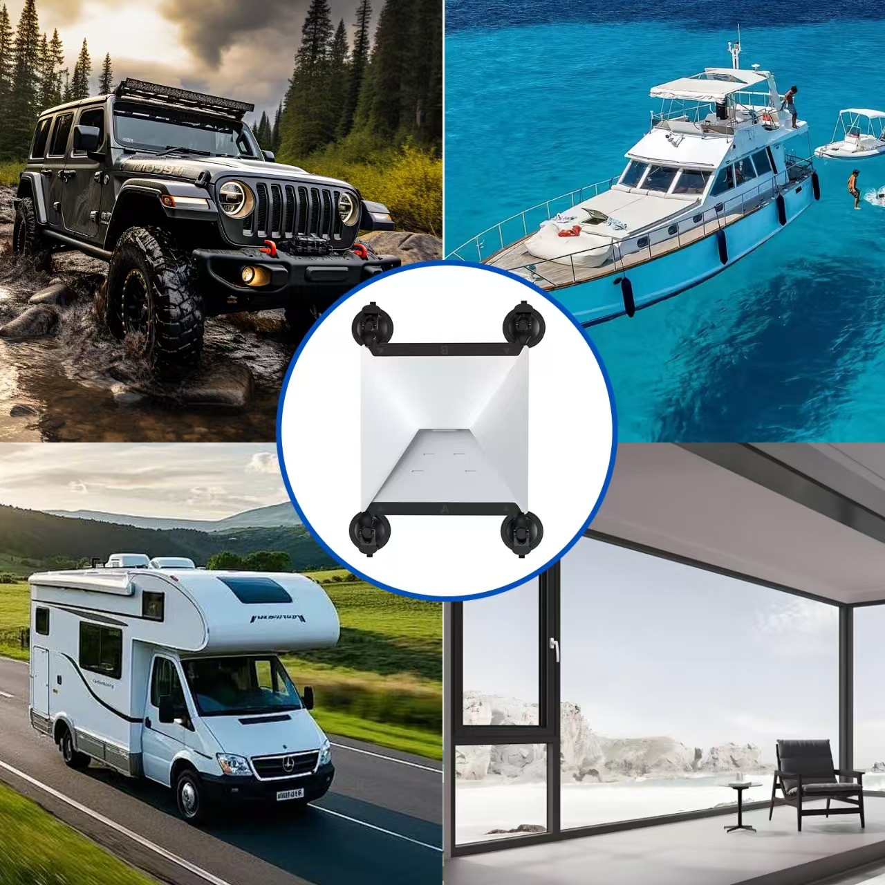 Starlink Mini Car Mount  Sunroof Suction Cup  inside  Car Windows and Sunroofs Ensures Stable Satellite Signal While Driving Strong Suction Design
