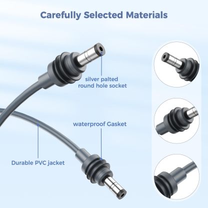 Starlink Mini 18AWG Heavy Duty DC Power Cord | Waterproof & Weather-Resistant Plug-and-Play Replacement Cable for Starlink Mini