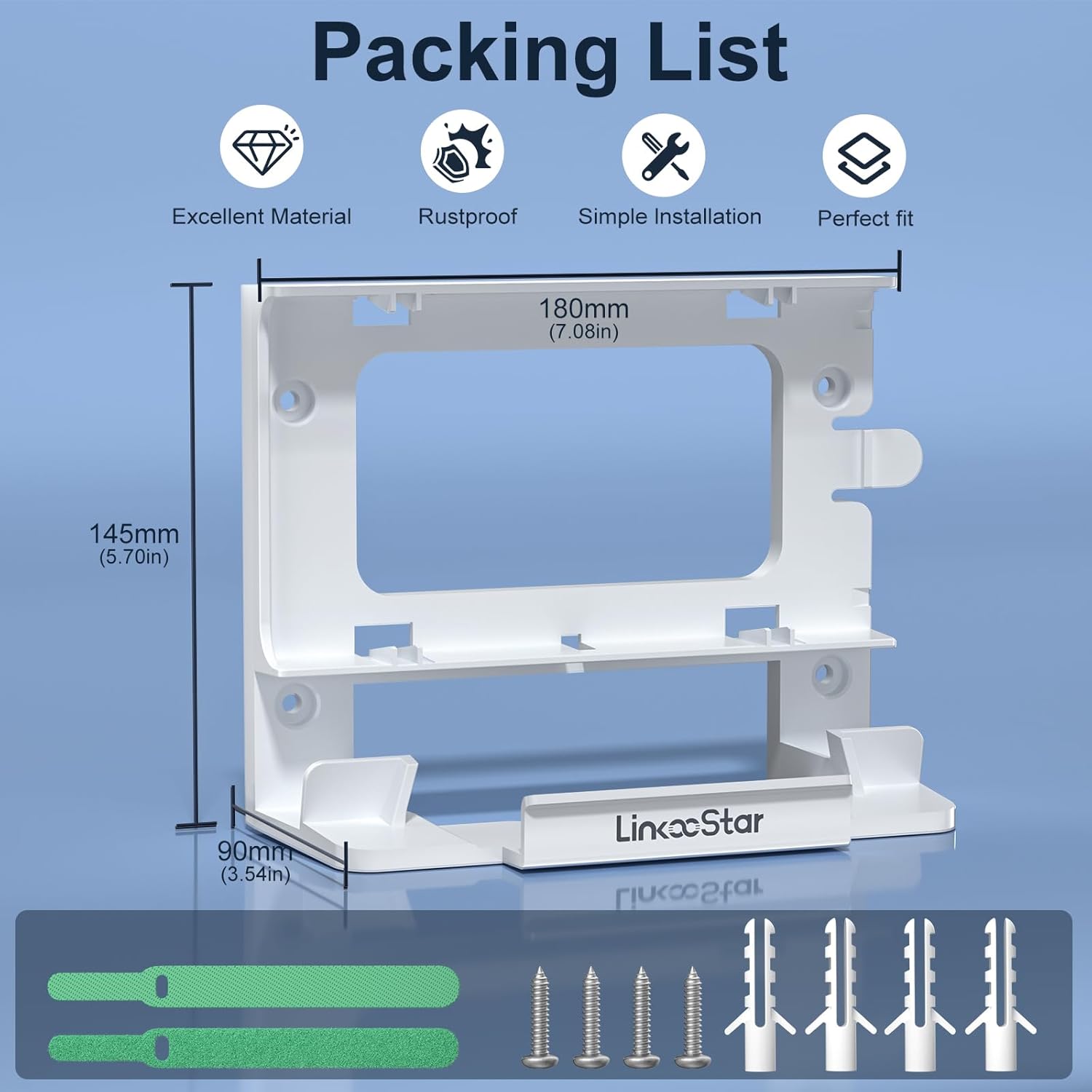 Starlink Gen 3 Router Mount, 2 in 1 Starlink V3 Router Wall Mount/Desk Mount with Starlink Power Supply Mounting Kit Accessories for Space Saving