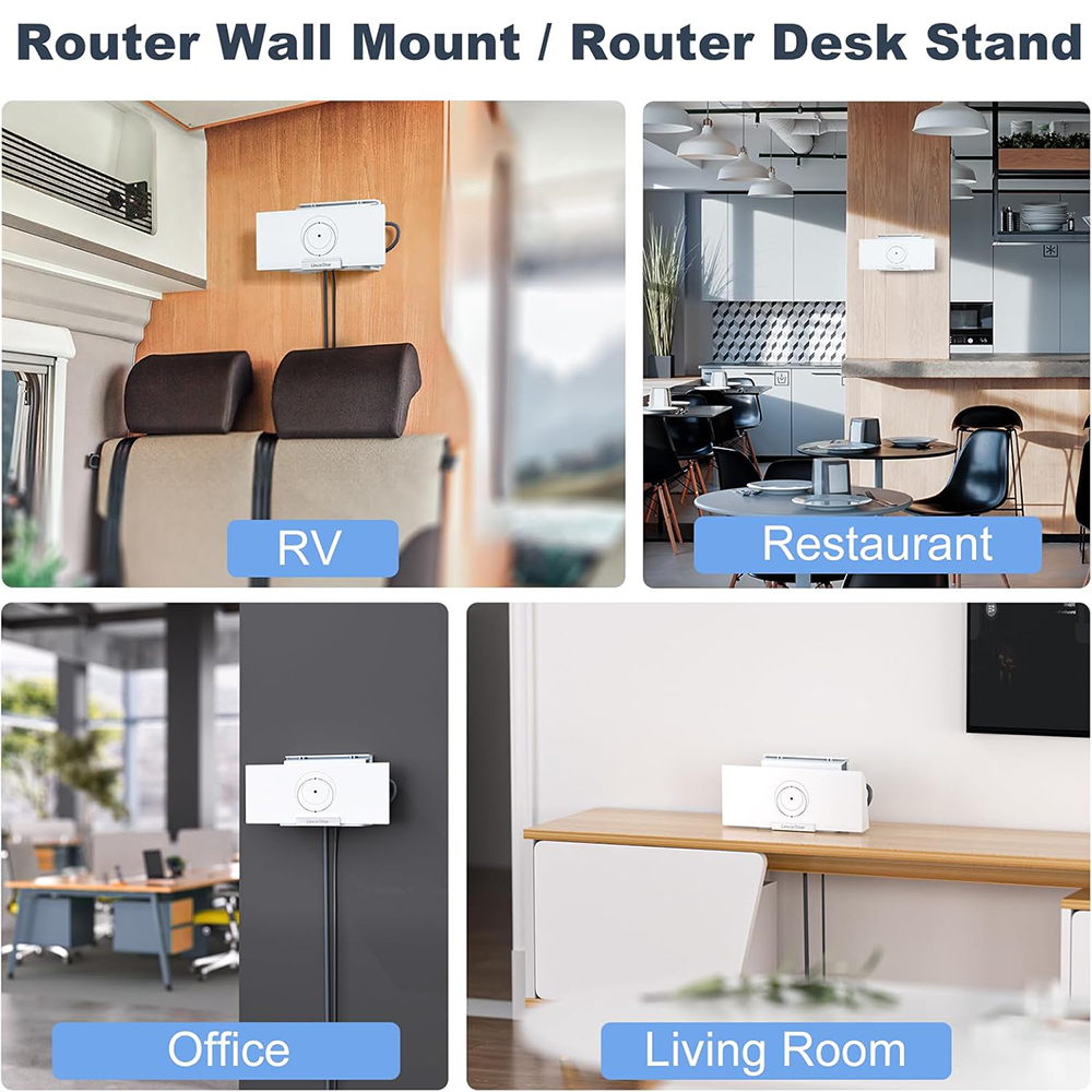 Starlink Gen 3 Router Mount, 2 in 1 Starlink V3 Router Wall Mount/Desk Mount with Starlink Power Supply Mounting Kit Accessories for Space Saving