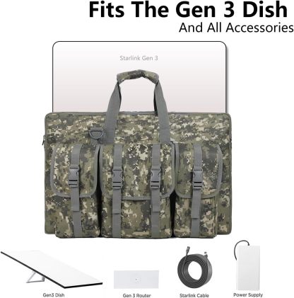 Starlink Gen 3 Travel Case, Carrying Bag, Ethernet Cable, Router, Power Supply for Outdoor RV Camping