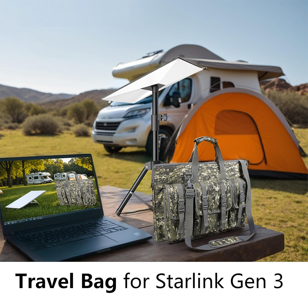 Starlink Gen 3 Travel Case, Carrying Bag, Ethernet Cable, Router, Power Supply for Outdoor RV Camping