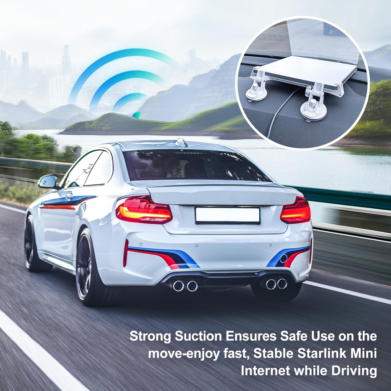 Starlink Mini Car Mount for Dashboard, Starlink Mini Mount for Car Starlink Mini Suction Cup Mount for Dashboard and windshield