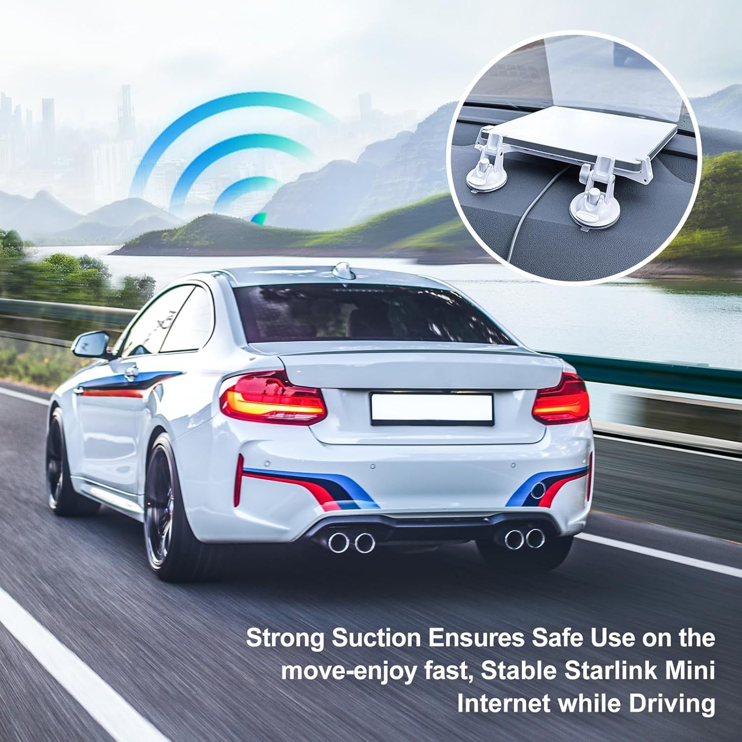 Starlink Mini Car Mount for Dashboard, Starlink Mini Mount for Car Starlink Mini Suction Cup Mount for Dashboard and windshield