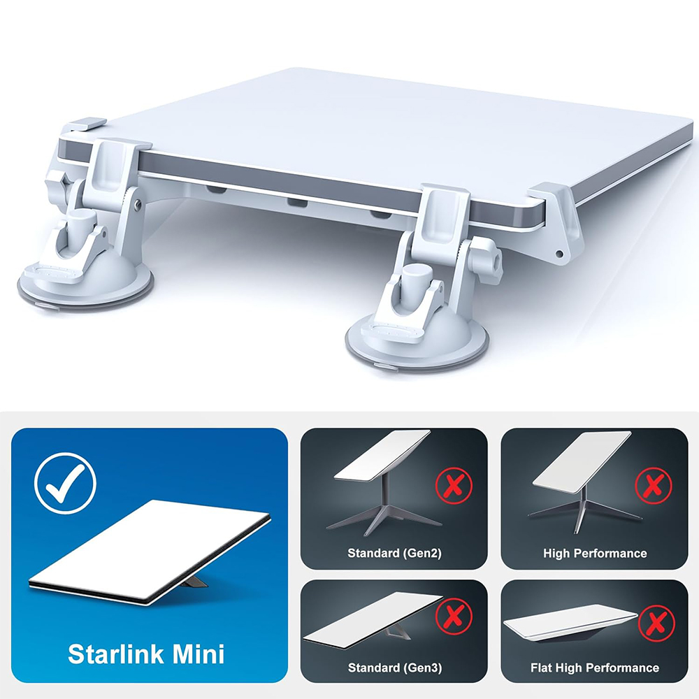 Starlink Mini Car Mount for Dashboard, Starlink Mini Mount for Car Starlink Mini Suction Cup Mount for Dashboard and windshield