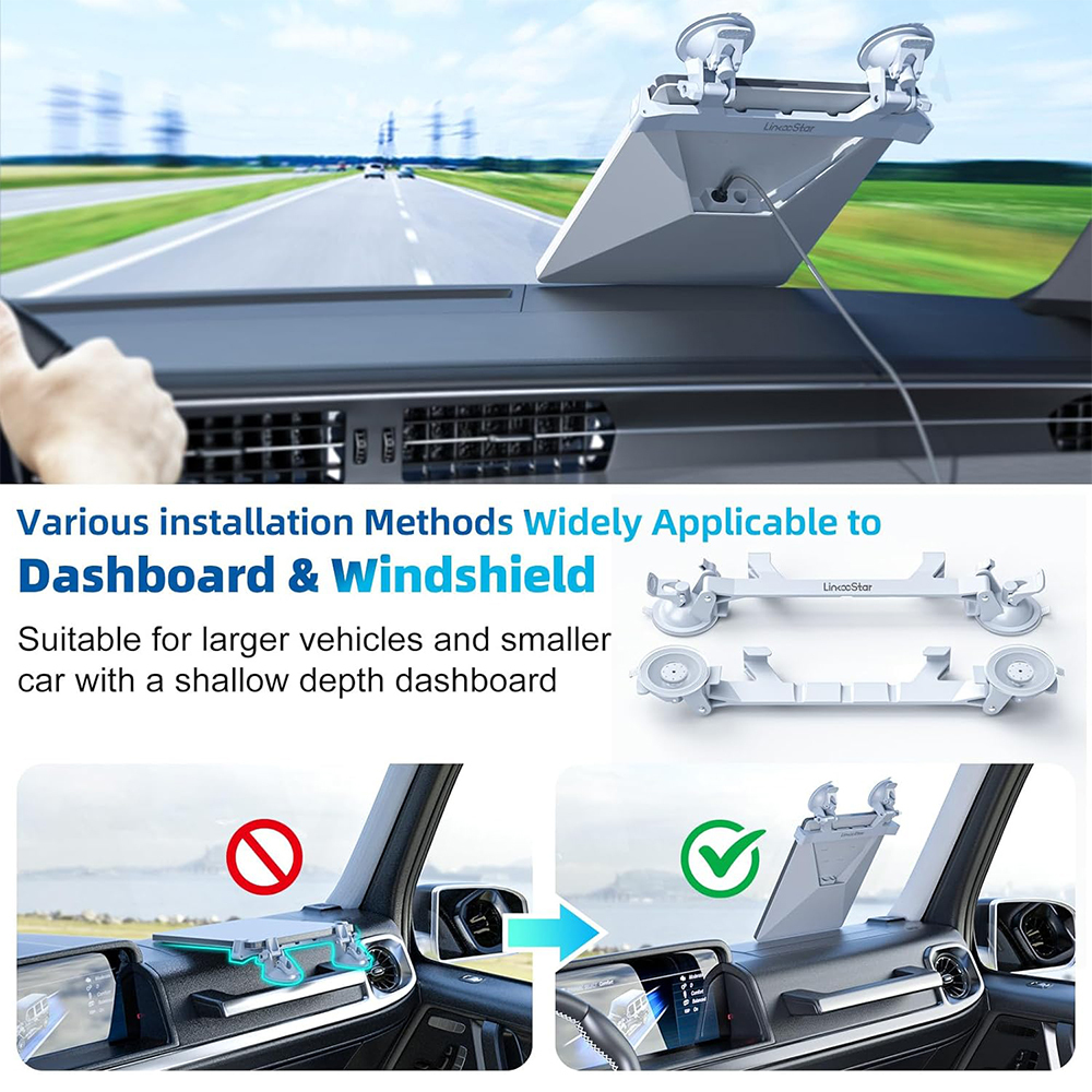 Starlink Mini Car Mount for Dashboard, Starlink Mini Mount for Car Starlink Mini Suction Cup Mount for Dashboard and windshield