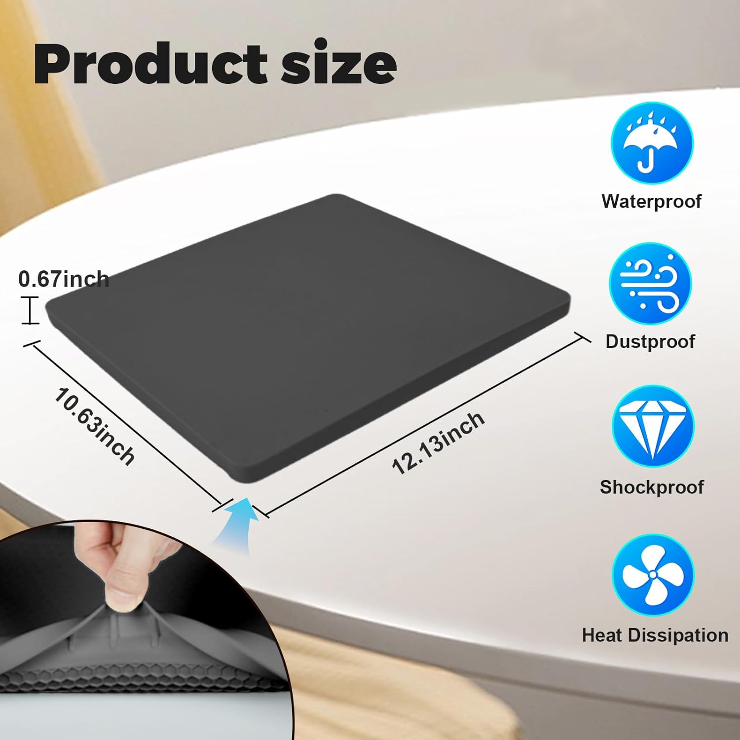 Starlink Mini Protective Cover Case, Starlink Mini Accessories Silicone Protective Case for Starlink Mini Dish, Black