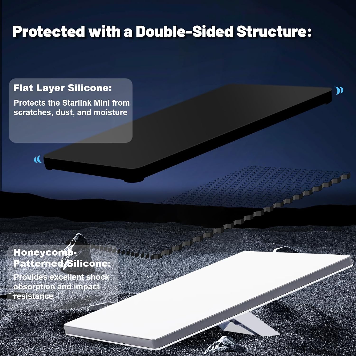 Starlink Mini Protective Cover Case, Starlink Mini Accessories Silicone Protective Case for Starlink Mini Dish, Black