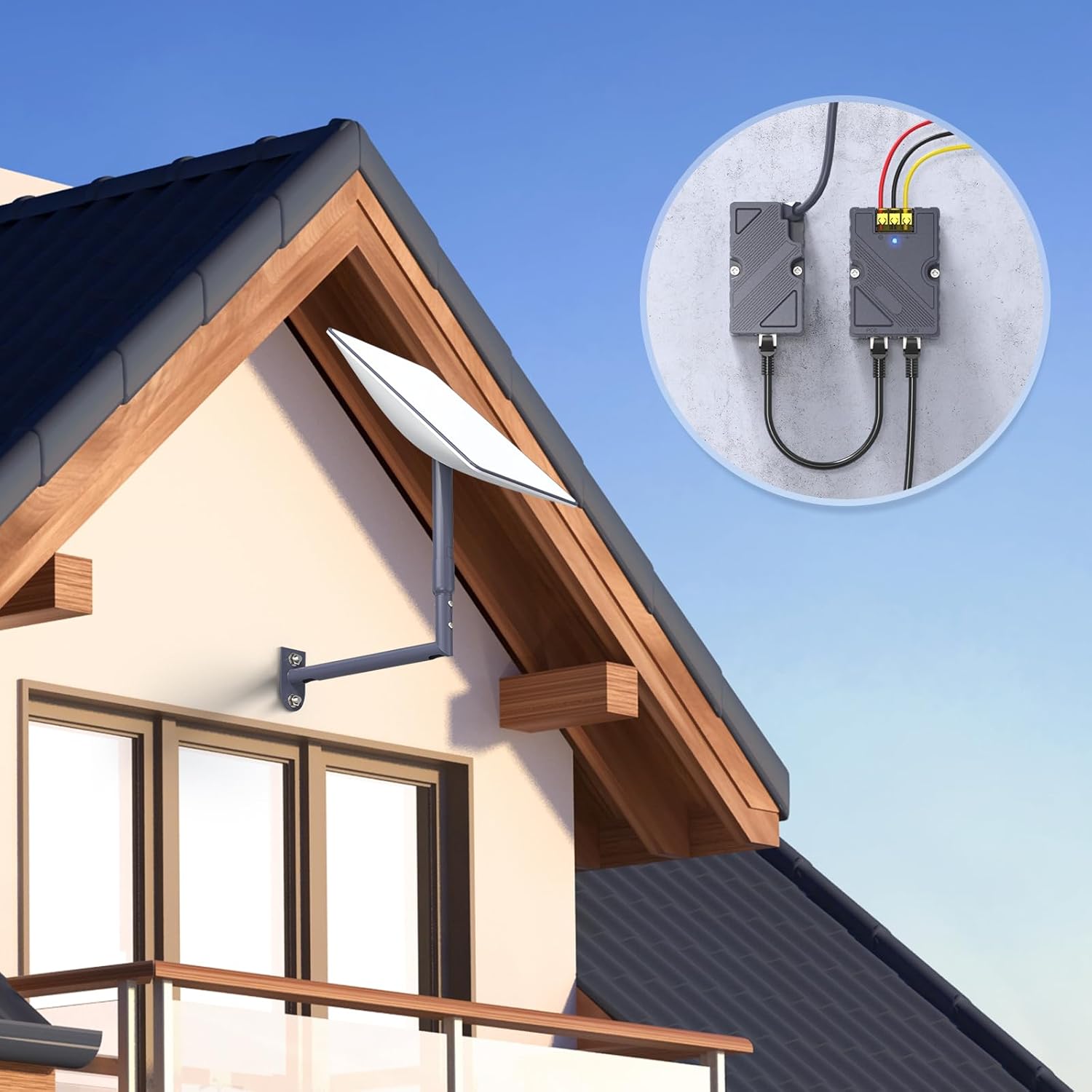 Starlink PoE Injector, 150W GigE Passive ABS Surge and ESD Protection with High-Speed Network, Ideal for Starlink Internet Kit Satellite