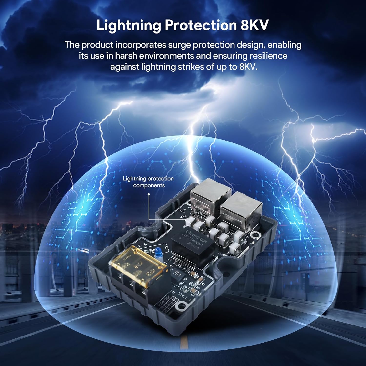 Starlink PoE Injector, 150W GigE Passive ABS Surge and ESD Protection with High-Speed Network, Ideal for Starlink Internet Kit Satellite