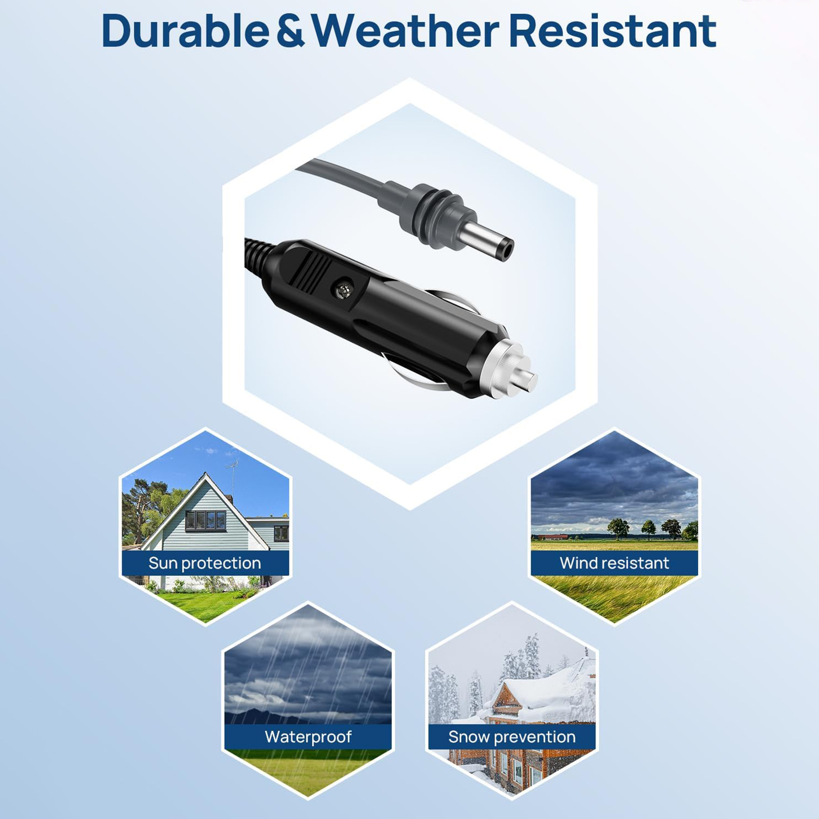 DC Power Cable with Cigarette Lighter for Starlink Mini Cable 5 M/ 16 FT, 12 to 48V Cigarette Lighter Plug to DC5521 Power Supply Cable