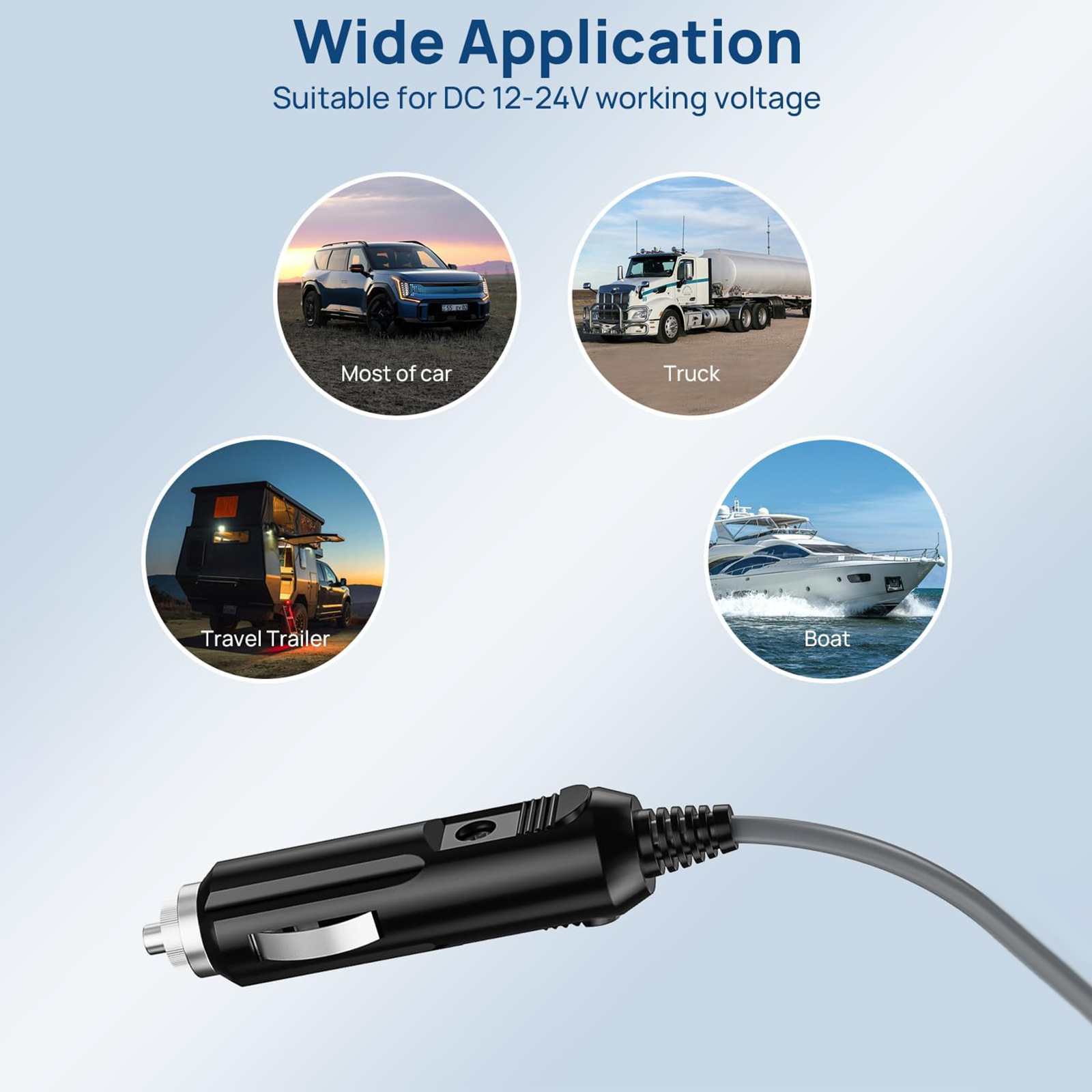 DC Power Cable with Cigarette Lighter for Starlink Mini Cable 5 M/ 16 FT, 12 to 48V Cigarette Lighter Plug to DC5521 Power Supply Cable