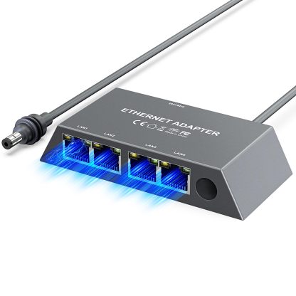 4-Port Ethernet Adapter for Starlink Gen 3 / Mini – Connect Up to 4 Devices for Wired External Network,4 Ports Starlink Ethernet Adapter 1 to 4 Up to 1 Gbps
