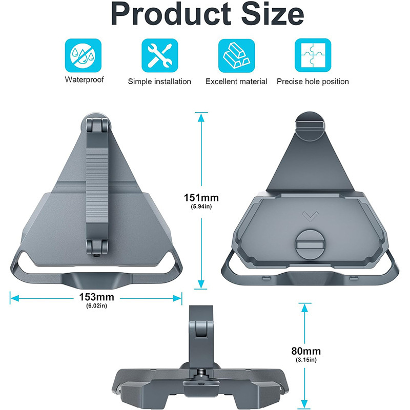 Starlink Mini Mount for Roof Rack, Aircraft Aluminum Clamp-On Mounting Kit for Pole, Roof, RV, Truck Camper, Railing Use