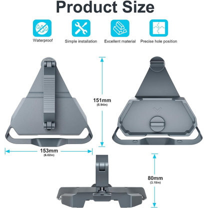Starlink Mini Mount for Roof Rack, Aircraft Aluminum Clamp-On Mounting Kit for Pole, Roof, RV, Truck Camper, Railing Use