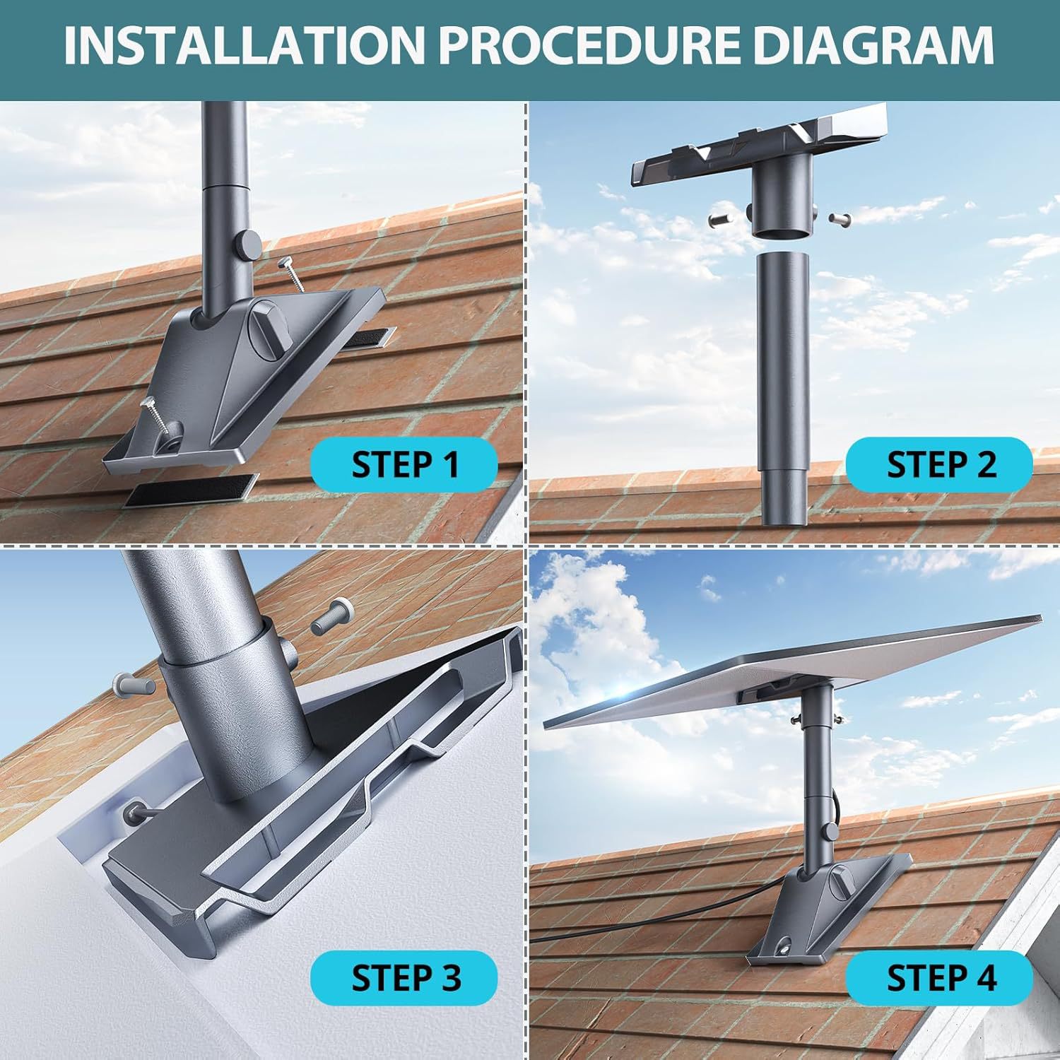 Gen 3 Mount for Starlink, Adjustable Wall/Roof starlink mounting kit Compatible with V3 Starlink Standard Dish