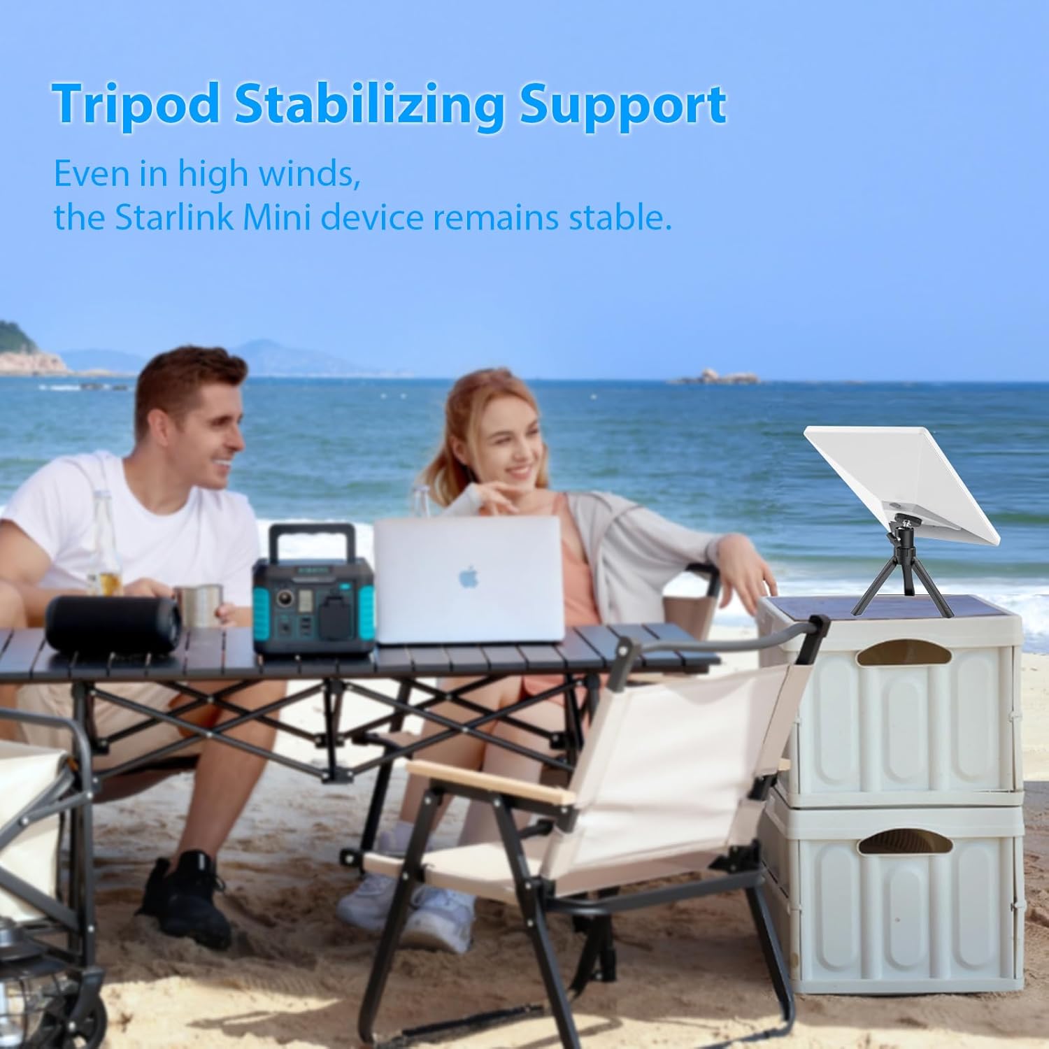 Starlink Mini Tripod Mount with Aluminum Adapter, Adjustable V4 Mount, Portable Starlink Mini Accessories Kit for RV/Yacht