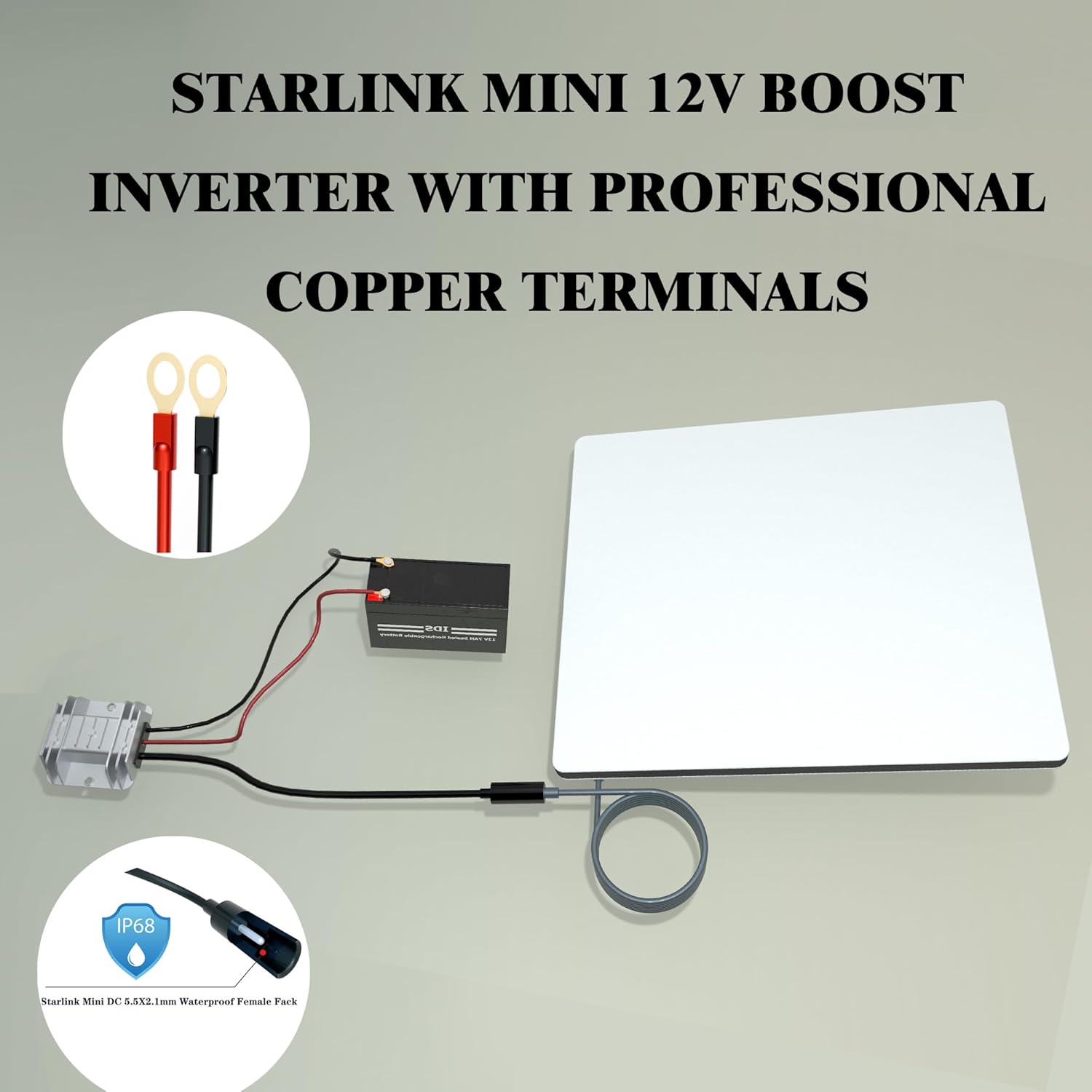 Starlink Mini 12V Adapter-12V/24V to 48V Input Battery Modification Boost Converter Output 1.5A 72W for Starlink Mini DC Power Supply