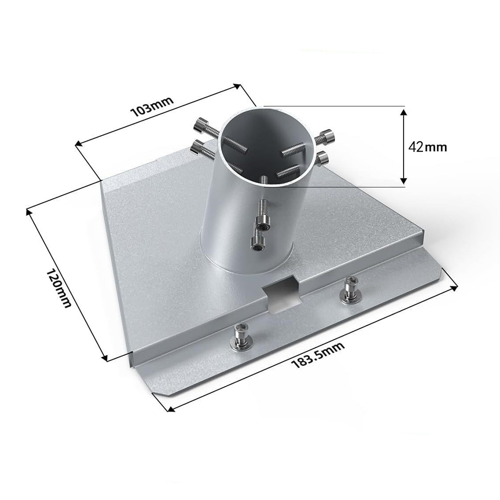 Starlink Gen 3 Pipe Adapter, Starlink Mount, Windproof, Grey, Steel, Alloy Steel Frame, Wall and Corner Mount,