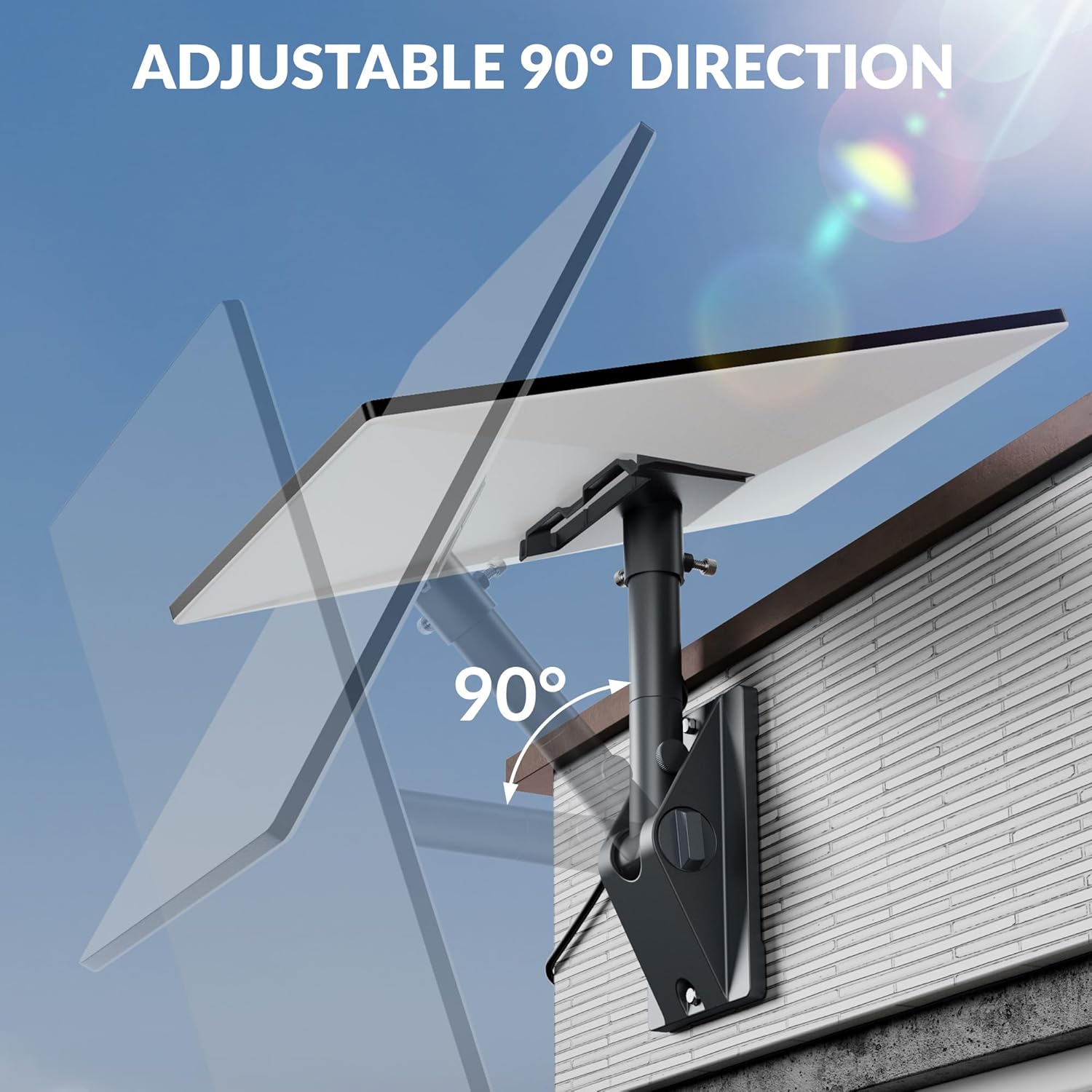 Cozytto Heavy Duty Mount for Starlink Gen 3, Aluminum Roof and Wall Kit with 90 Degree Tool Free Tilt, Stable 5.5 by 8.8 Inch Base for V3 Dish