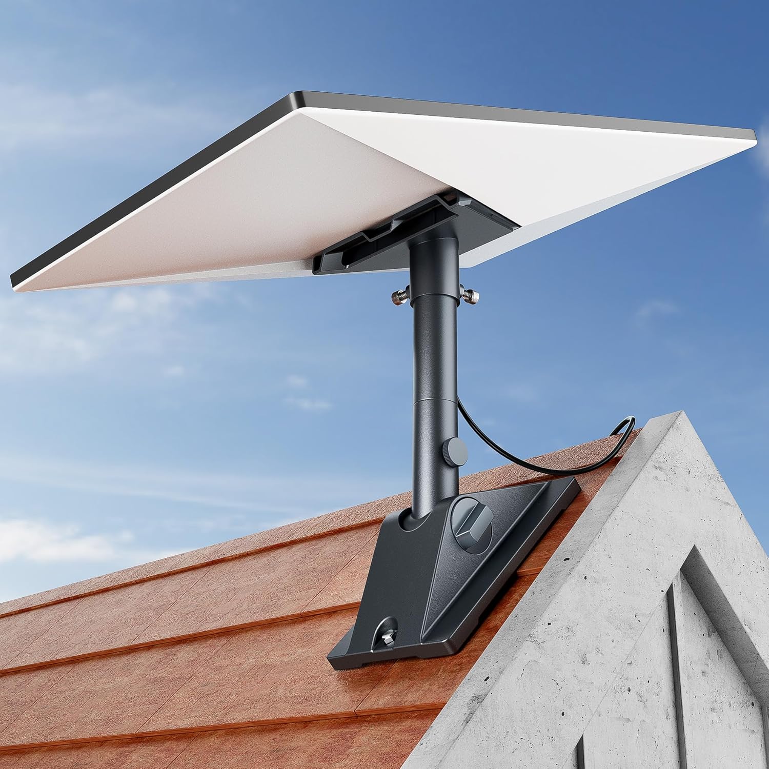 Cozytto Heavy Duty Mount for Starlink Gen 3, Aluminum Roof and Wall Kit with 90 Degree Tool Free Tilt, Stable 5.5 by 8.8 Inch Base for V3 Dish
