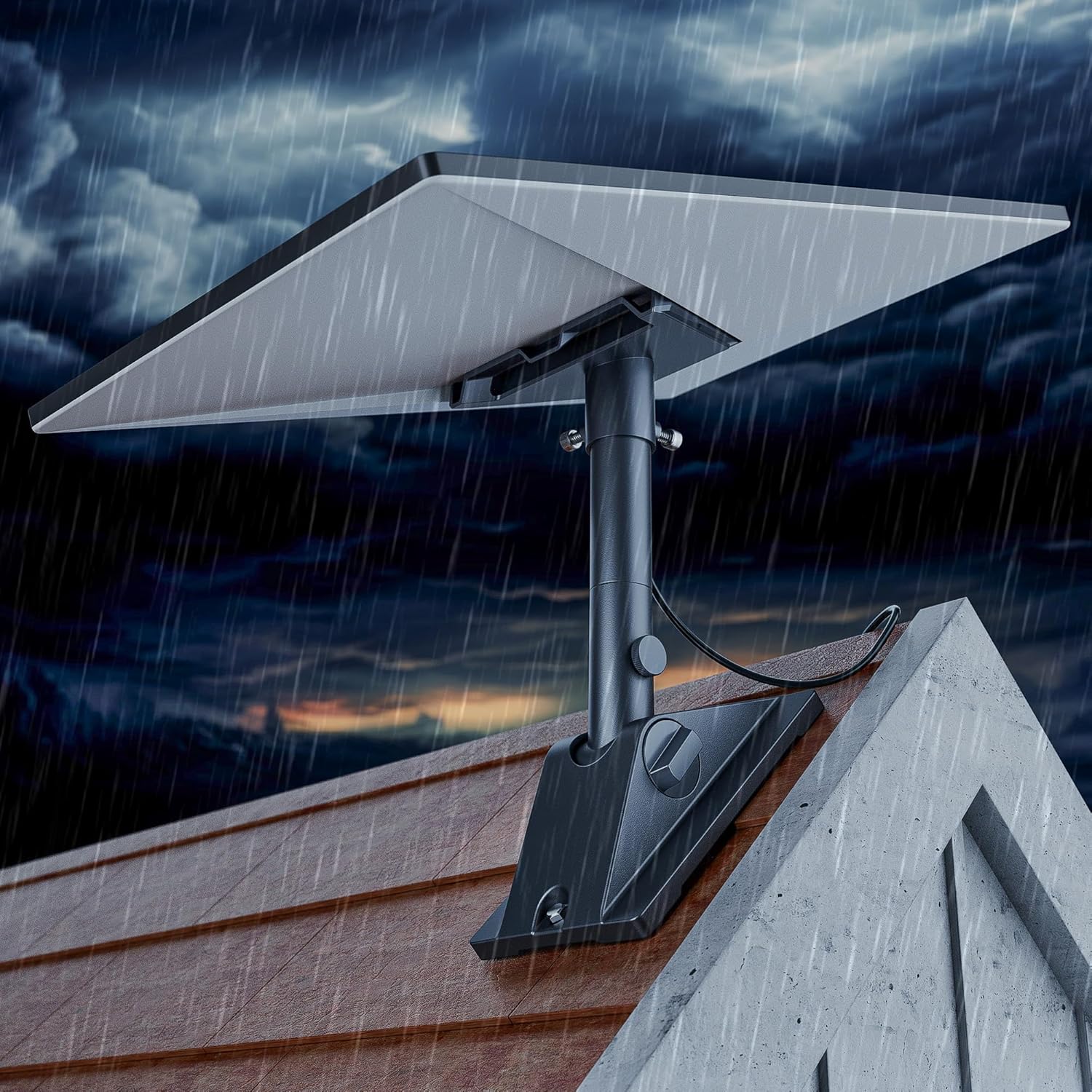Cozytto Heavy Duty Mount for Starlink Gen 3, Aluminum Roof and Wall Kit with 90 Degree Tool Free Tilt, Stable 5.5 by 8.8 Inch Base for V3 Dish
