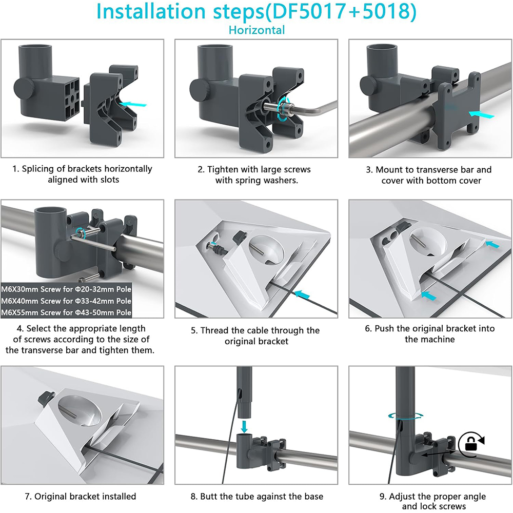 RV Ladder Mount for Starlink Mini, Aluminum Alloy Pole Adapter with 0.8 to 1.97 Inch Installation Range, Portable Mounting Kit for Van and Motorhome