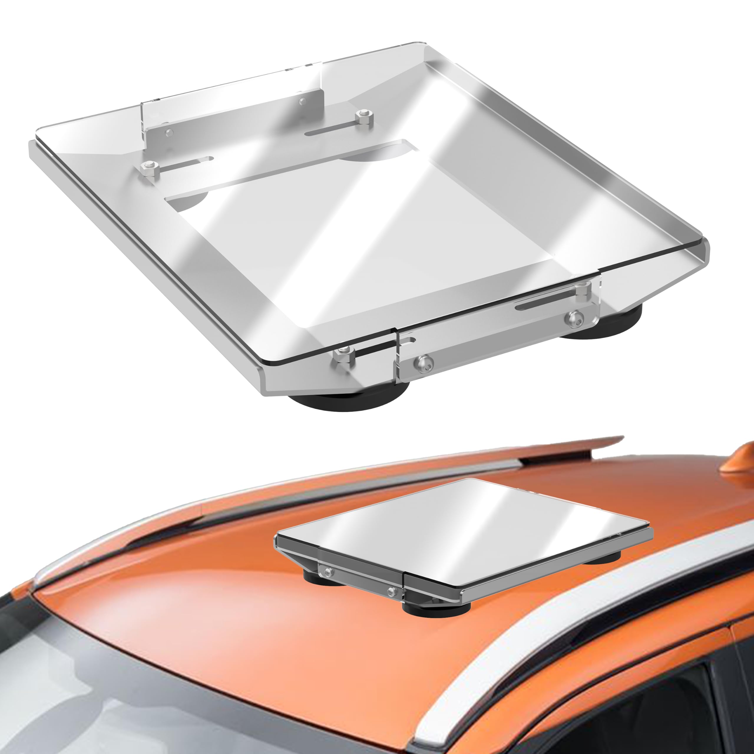 Magnetic Flat Mount for Starlink Mini, Heavy Duty Aluminum Alloy Bracket with PC Cover - Durable Car Roof Mounting Kit