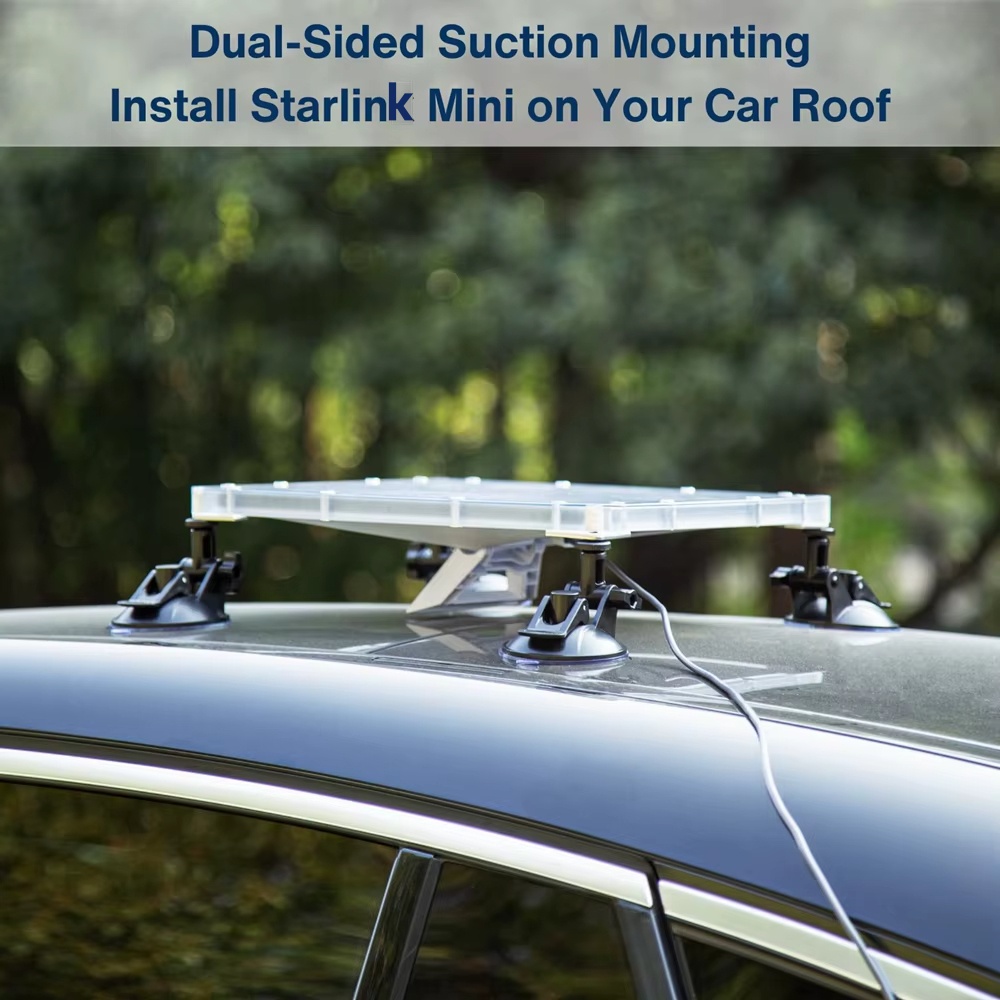 Suction Cup Mount with Protective Case for Starlink Mini, Strong Suction Roof and Sunroof Bracket for RV Car Boat