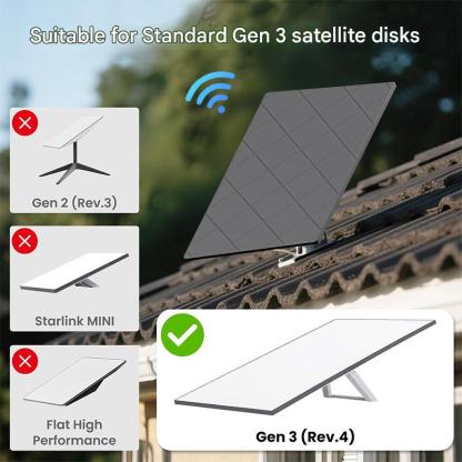 Starlink Gen 3 Protective Cover Case, Silicone Starlink Standard Gen 3 Case for Satellite Dish, Waterproof Impact Resistant to Rocks Sand (Grey)