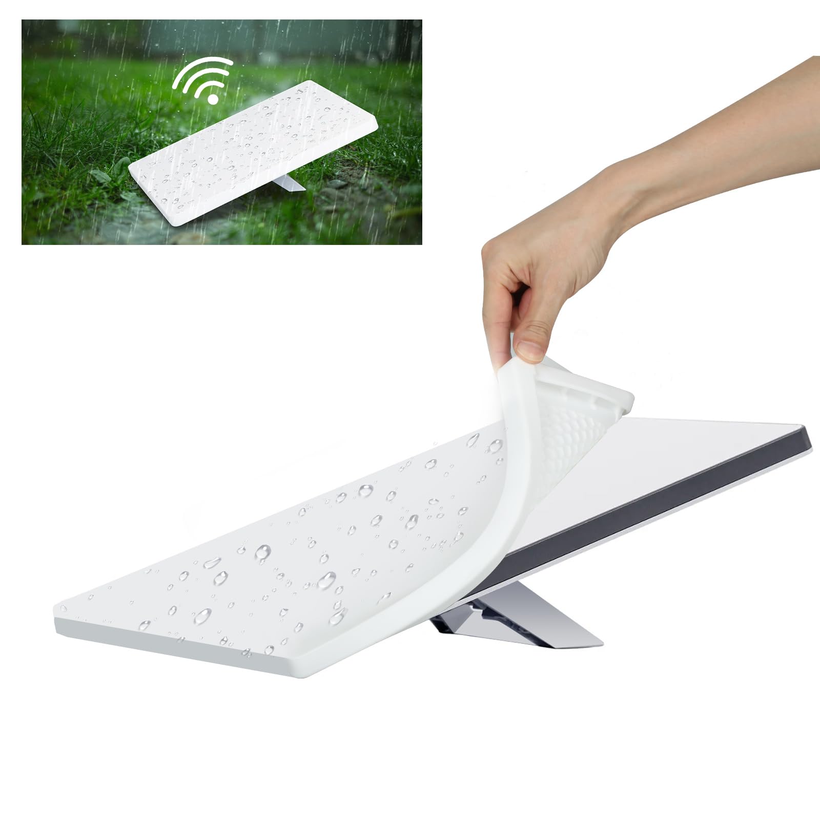 Starlink Mini Protective Cover Case,Starlink Mini Accessories Silicone Protective Case for Starlink Mini Dish White