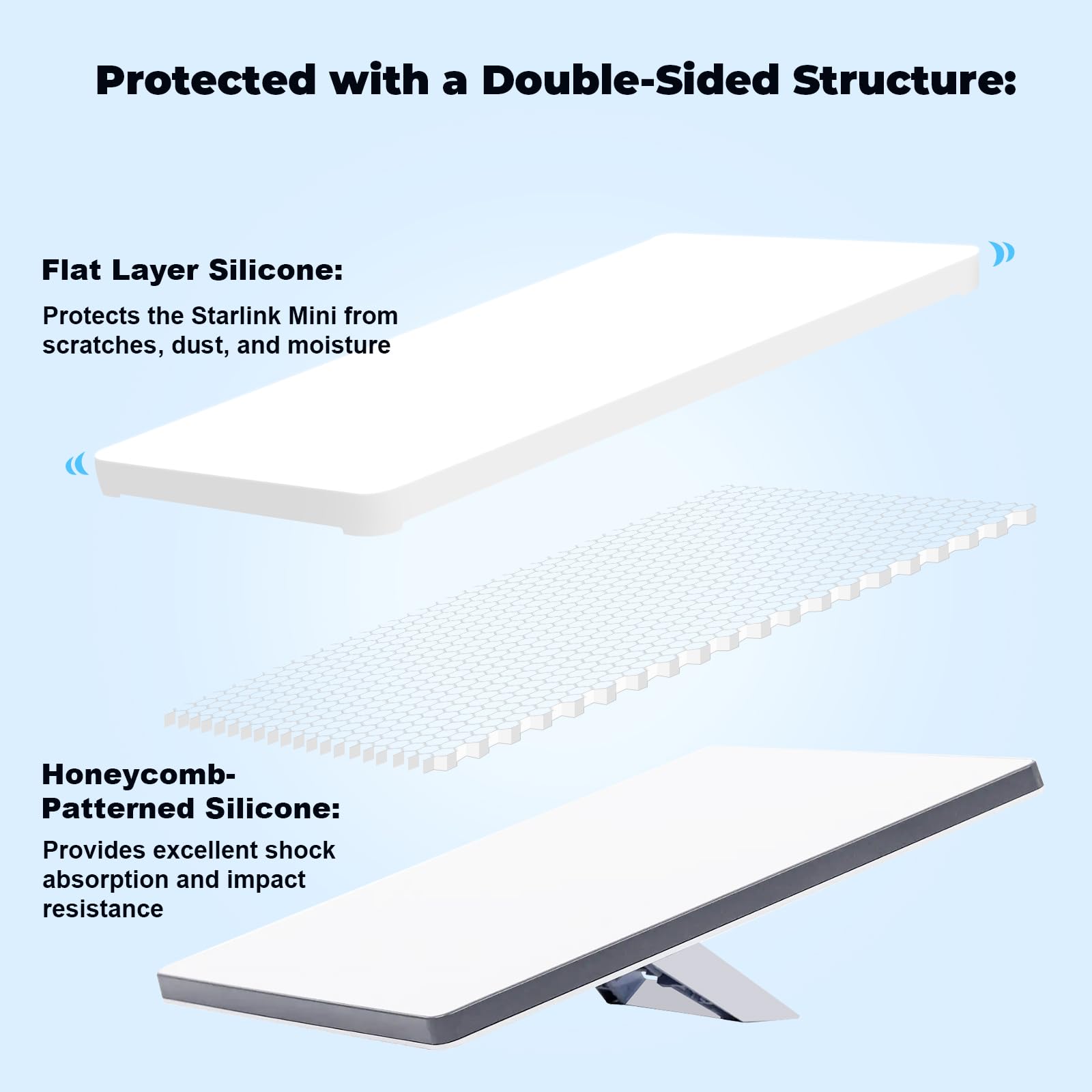 Starlink Mini Protective Cover Case,Starlink Mini Accessories Silicone Protective Case for Starlink Mini Dish White