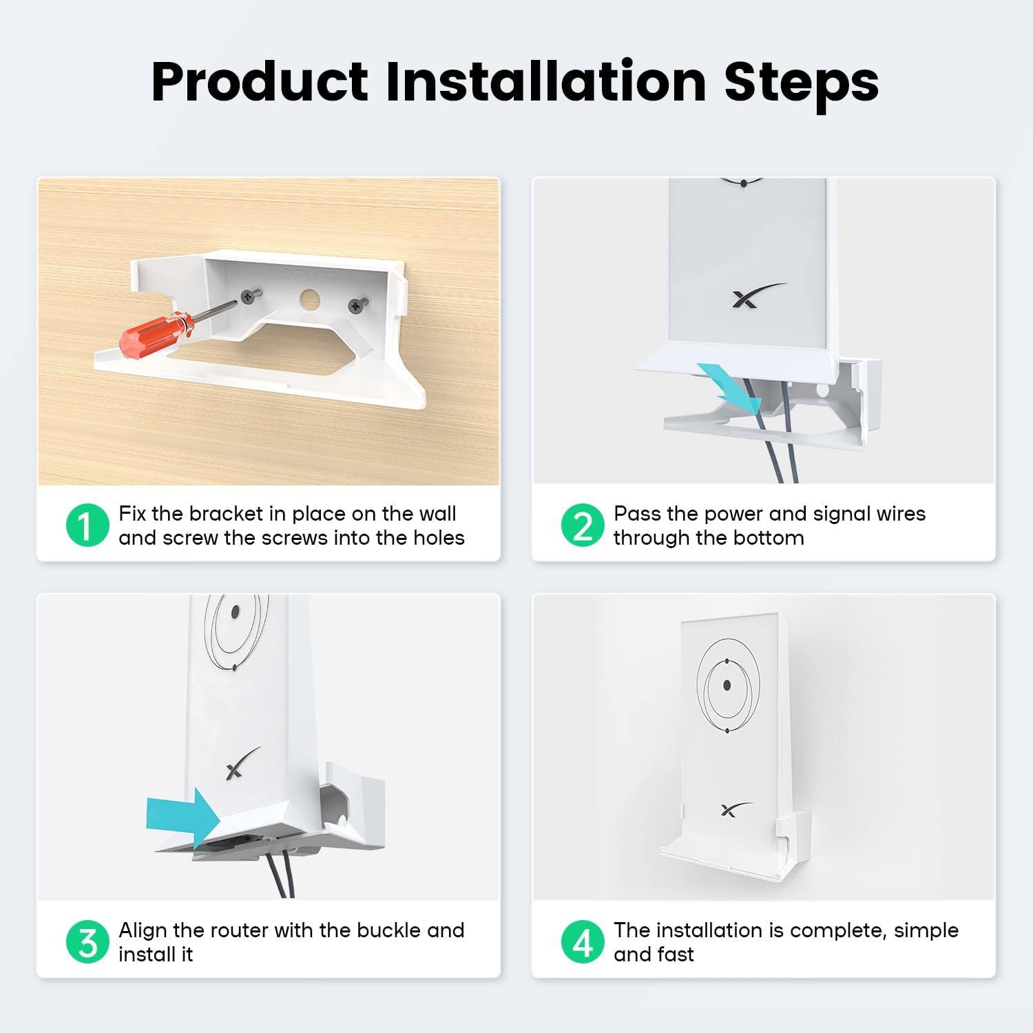 Starlink Wall Mount, New Upgraded Star Link Internet Kit Satellite Brackets ABS Router Holder Protection for StarLink Mesh Router V2