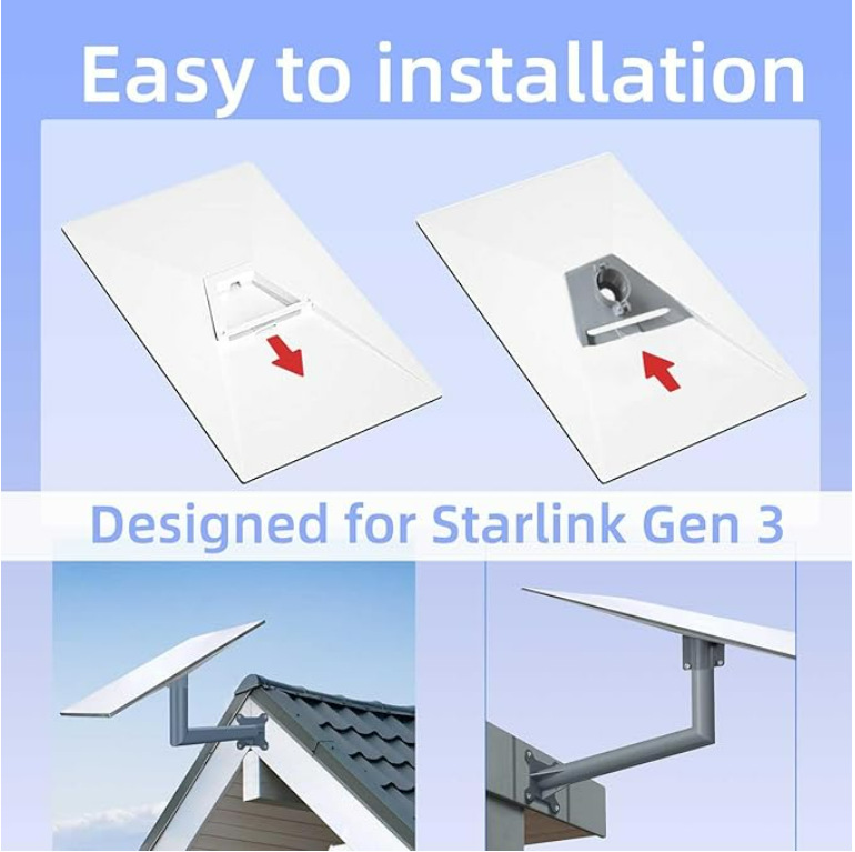 Starlink V3 Complete Mounting System | Multi-Scene Bracket for Roof, Wall, and Pole Mounting for Starlink Gen 3 Satellite