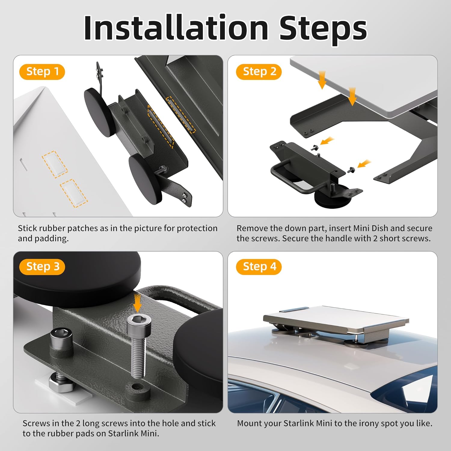 Starlink Mini Mount Magnetic Starlink Mini Car Mount Accessories Roof Mount Kit for Starlink Mini Dish Sunroof Mounting Kit for RV Truck Travel Trailer