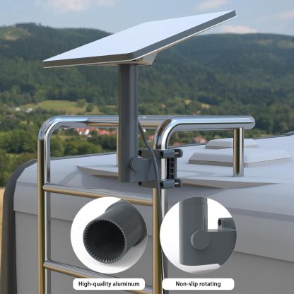 Starlink Mini Mount, RV Ladder Mount for Starlink Mini, Aluminum Alloy Starlink Kit with Installation Range 0.8 to 1.97 inch Pipe Adapter for RV, Roof