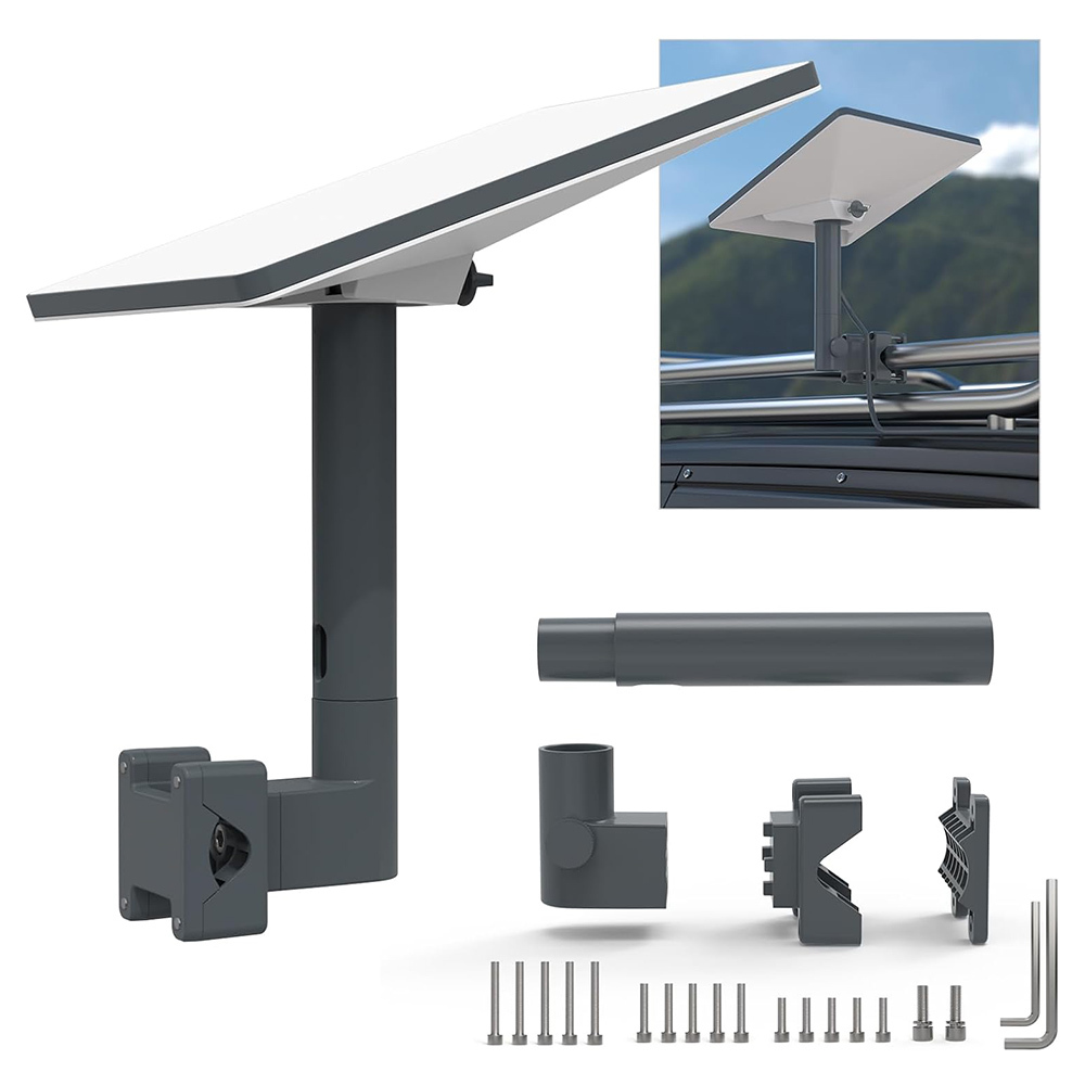 Starlink Mini Mount, RV Ladder Mount for Starlink Mini, Aluminum Alloy Starlink Kit with Installation Range 0.8 to 1.97 inch Pipe Adapter for RV, Roof