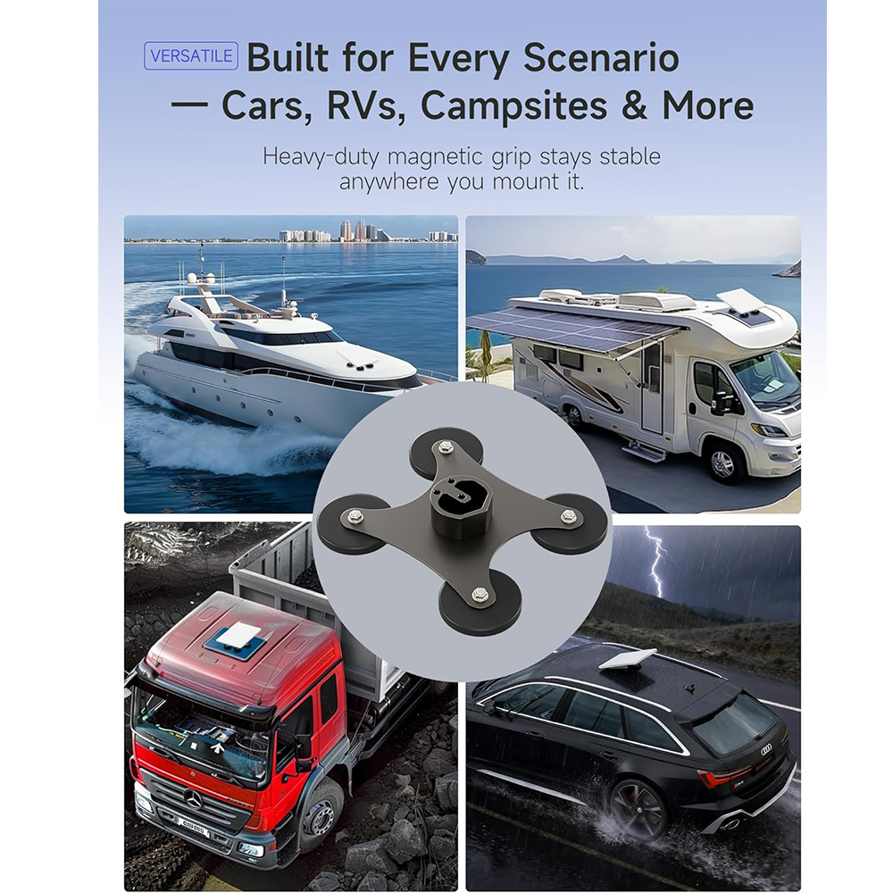Starlink Mini Mount, 240lbs Magnetic Heavy Duty Car Mount Base, Starlink Mini Accessories for RV Truck, Boat Aluminum Alloy