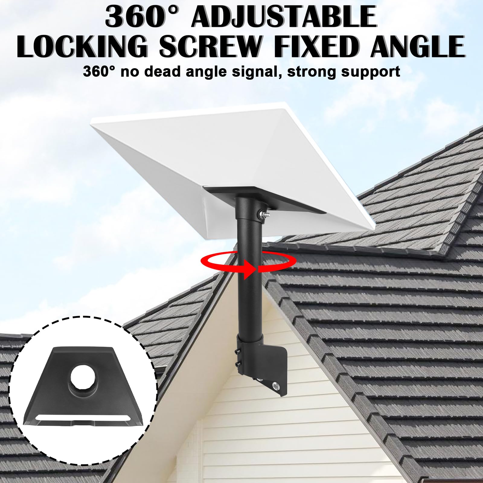 Starlink Gen 3 Mount 360 Adjustable V3 Starlink Wall Mount With Tube Adapter,Starlink Gen3 Mast Mounting Kit,Starlink Roof Mount For Gen3 Starlink