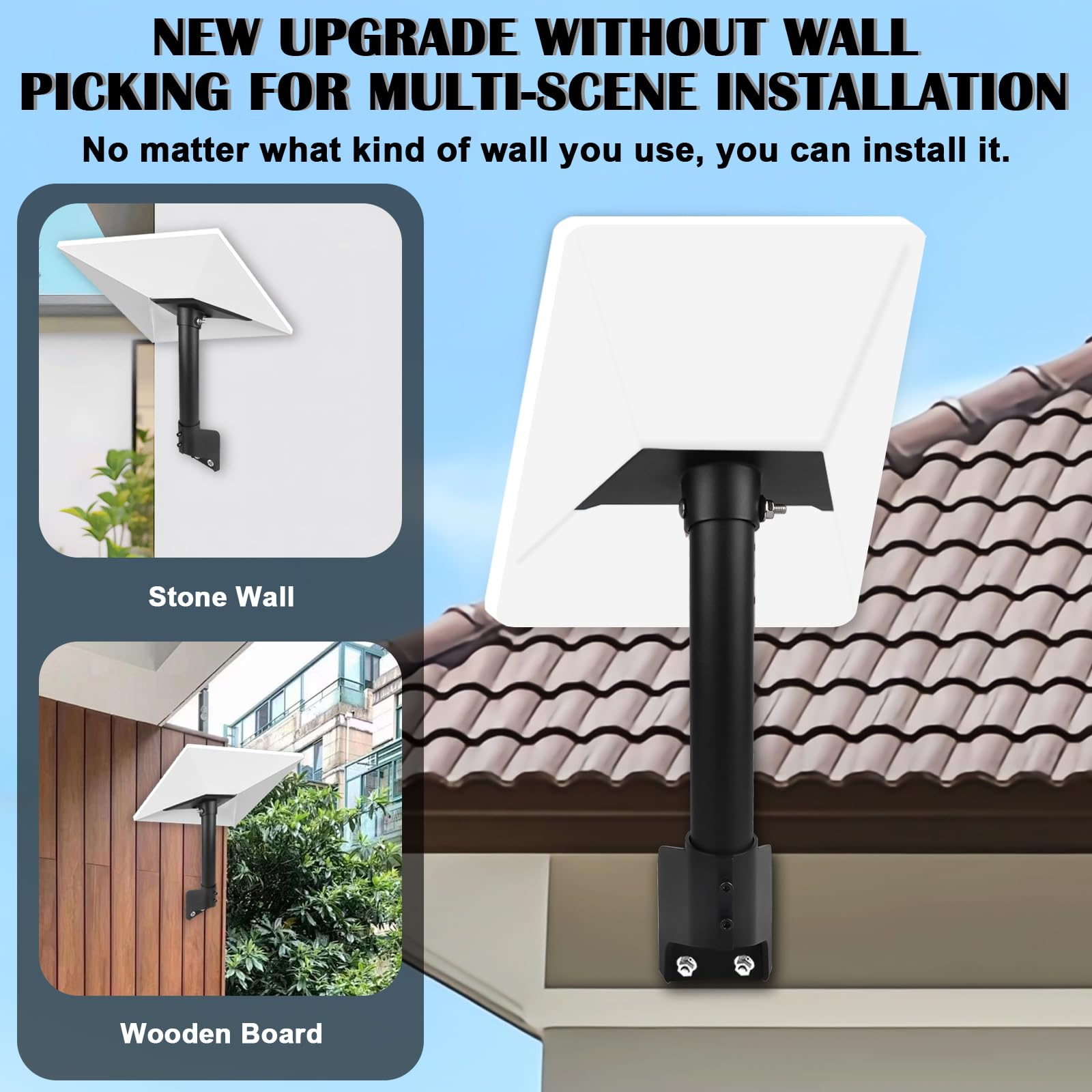 Starlink Gen 3 Mount 360 Adjustable V3 Starlink Wall Mount With Tube Adapter,Starlink Gen3 Mast Mounting Kit,Starlink Roof Mount For Gen3 Starlink