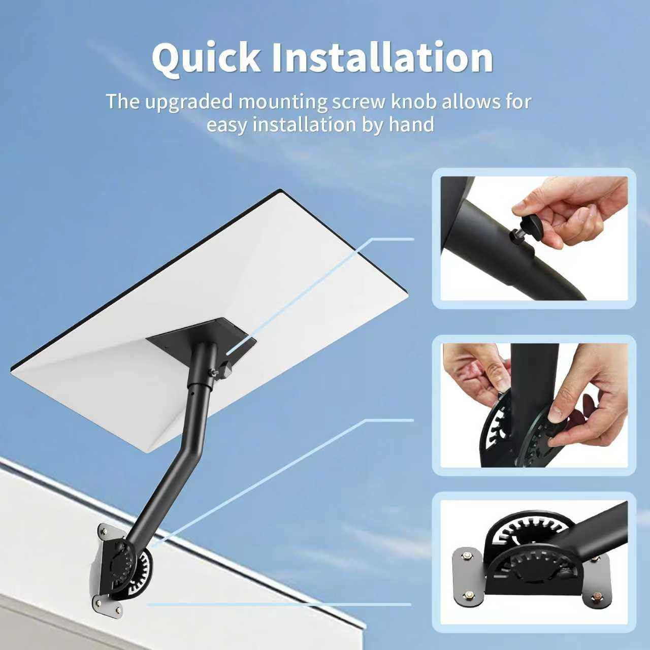 Starlink Mount Gen 3, Adjustable Wall and Roof Mounting Kit for Starlink V3 Standard Dish, Include Pipe Adapter for Concrete Walls and Wood Walls