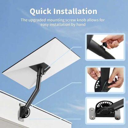 Starlink Mount Gen 3, Adjustable Wall and Roof Mounting Kit for Starlink V3 Standard Dish, Include Pipe Adapter for Concrete Walls and Wood Walls