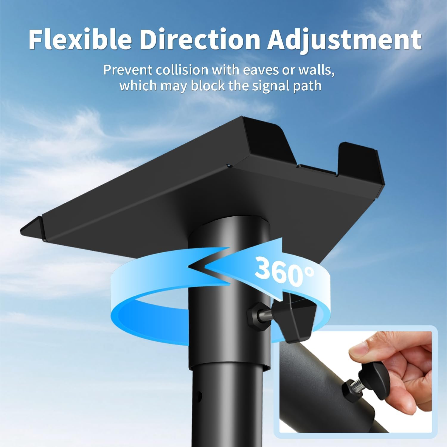 Starlink Mount Gen 3, Adjustable Wall and Roof Mounting Kit for Starlink V3 Standard Dish, Include Pipe Adapter for Concrete Walls and Wood Walls