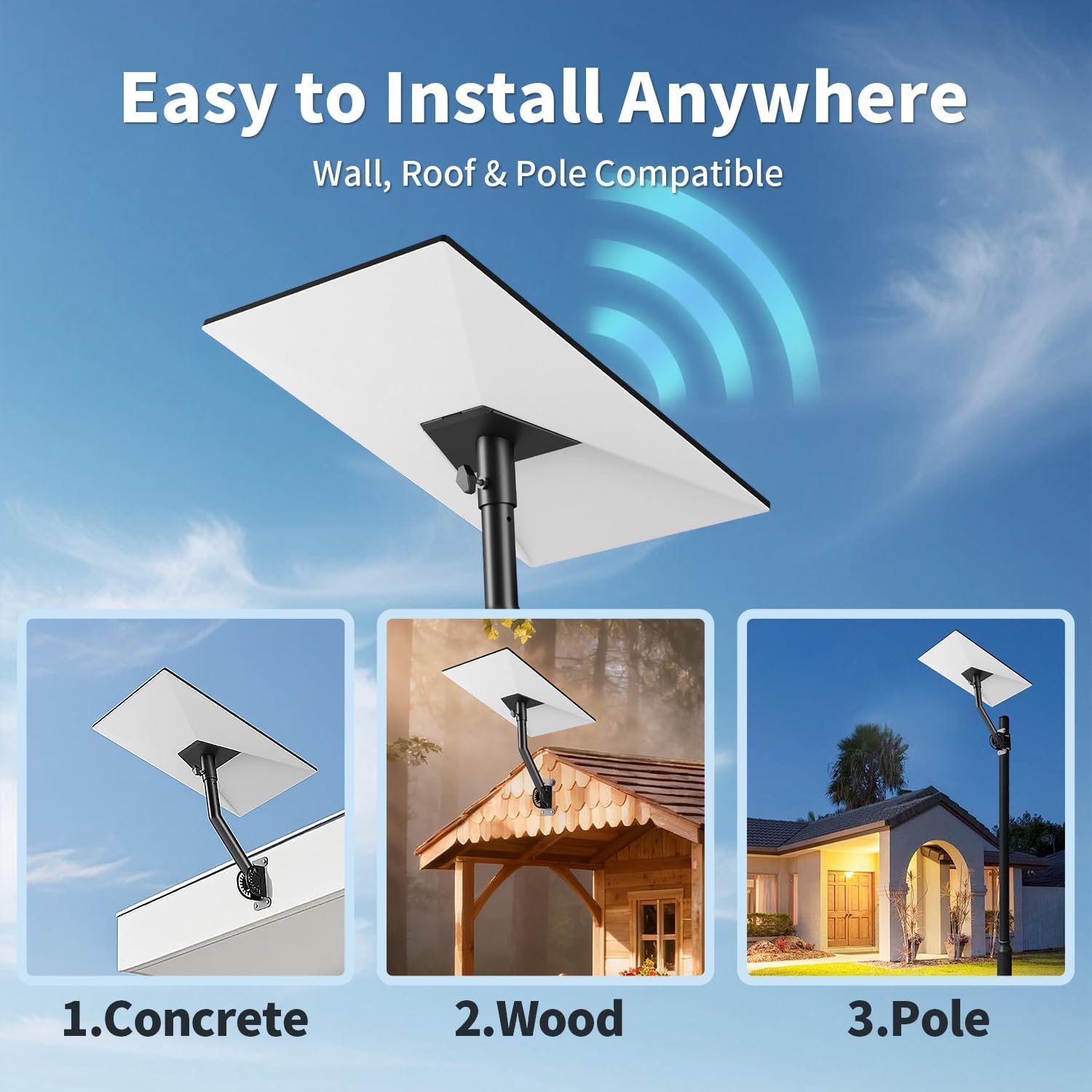 Starlink Mount Gen 3, Adjustable Wall and Roof Mounting Kit for Starlink V3 Standard Dish, Include Pipe Adapter for Concrete Walls and Wood Walls