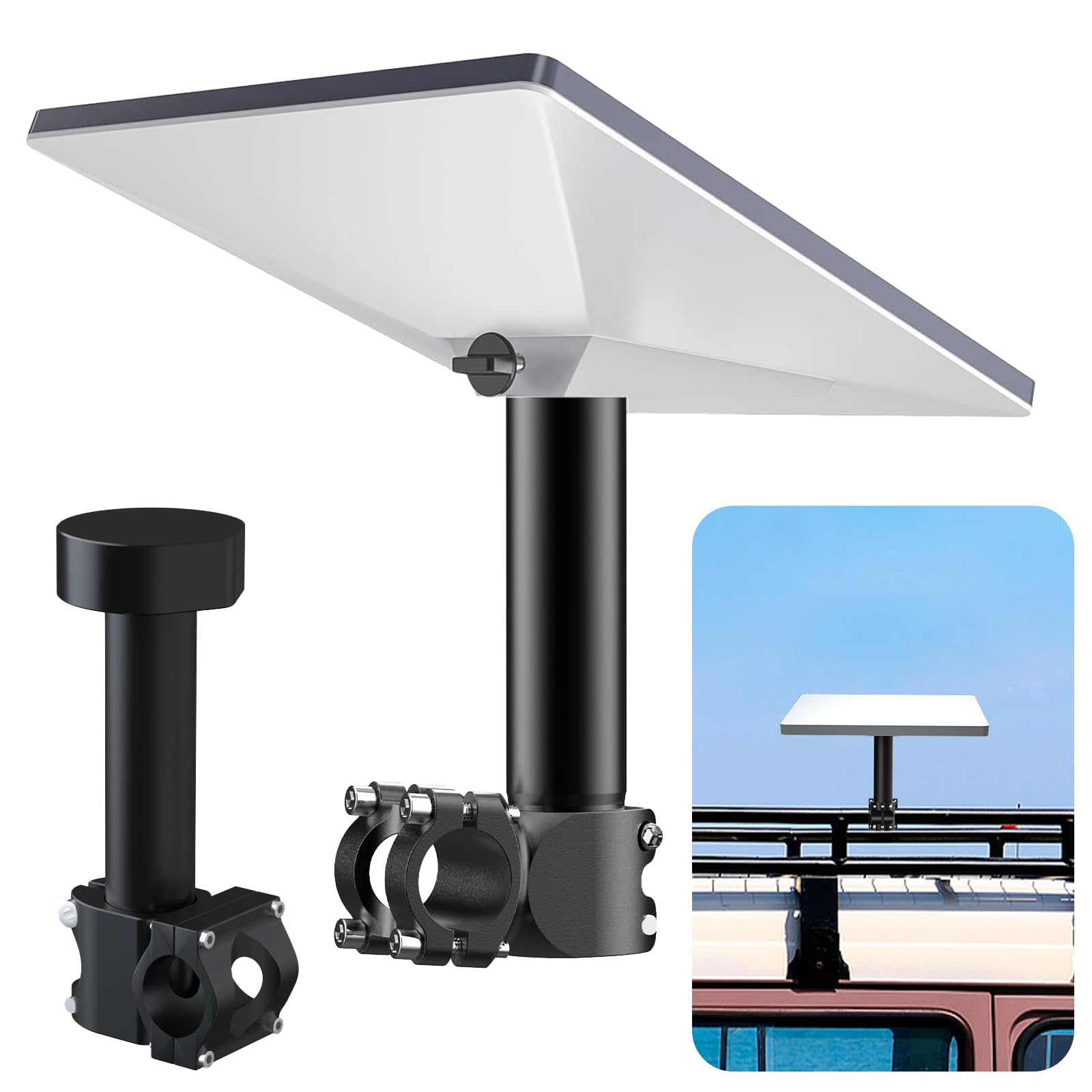 Stainless Steel Mount For Starlink Mini,Pipe Clamp Mounting Bracket For Rvs,Caravans Car Rooftops,Heavy Duty Weatherproof Satellite Pole Holder