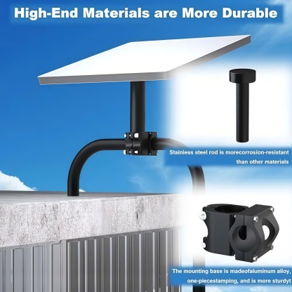 Stainless Steel Mount For Starlink Mini,Pipe Clamp Mounting Bracket For Rvs,Caravans Car Rooftops,Heavy Duty Weatherproof Satellite Pole Holder